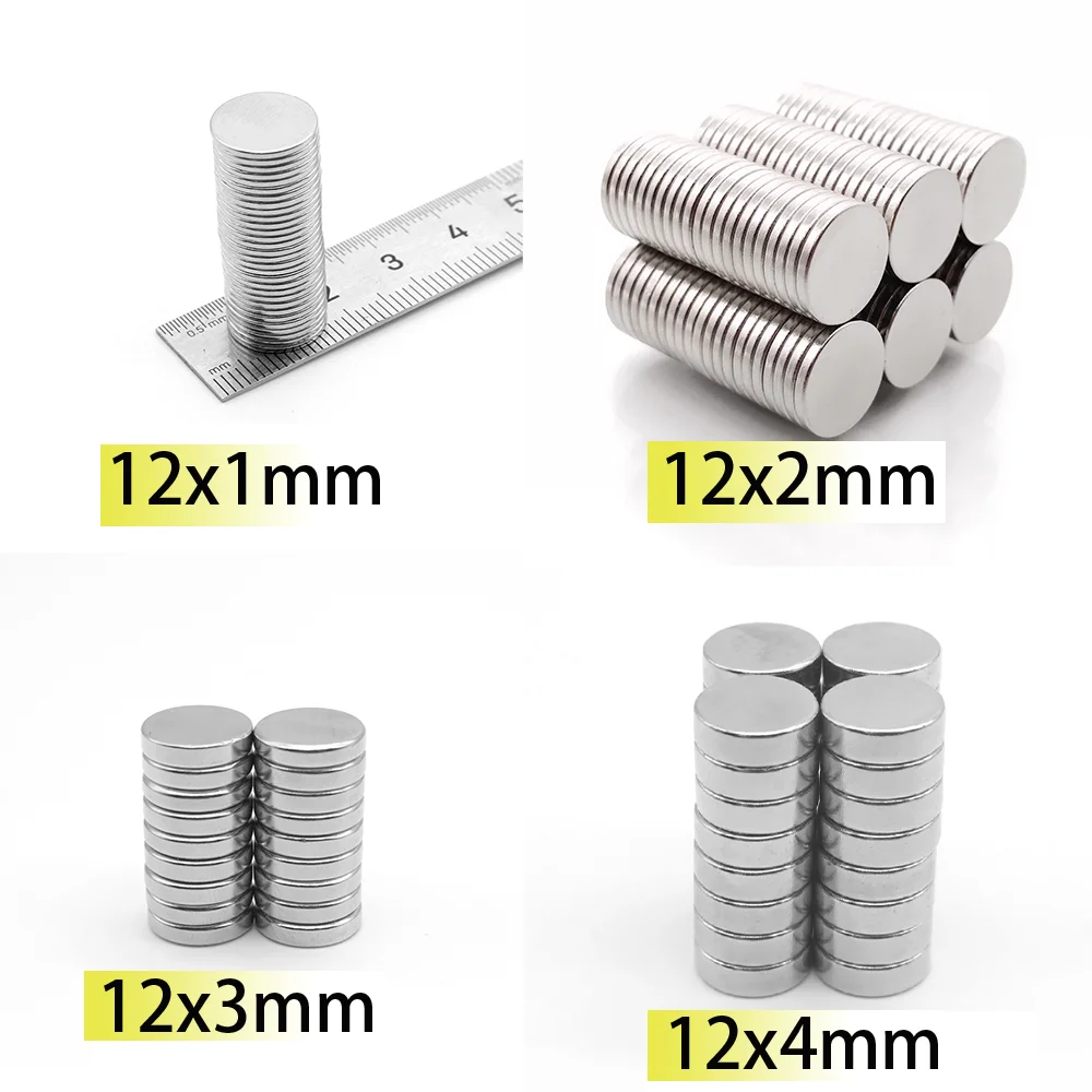 

12x1mm 12x2 12x3 12x4 Magnet Superpower10*10mm N35 Neodymium Seach Magnets Nickle Coating Search Magnetic Fridge DIY POPULAR