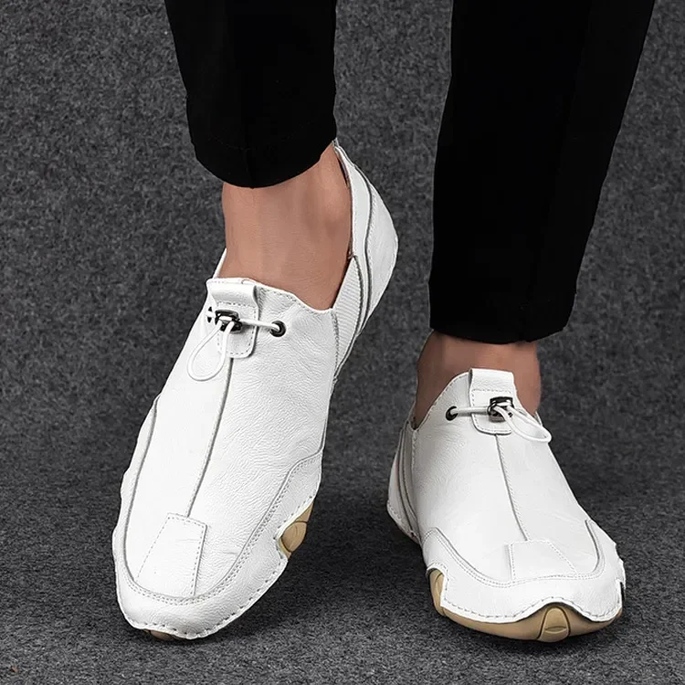 2024 Mens Sneakers Casual Slip On Loafers Outdoor Light Flats Autumn Leather Shoes Comfortable Mens Sneaker Lychee elegant shoes