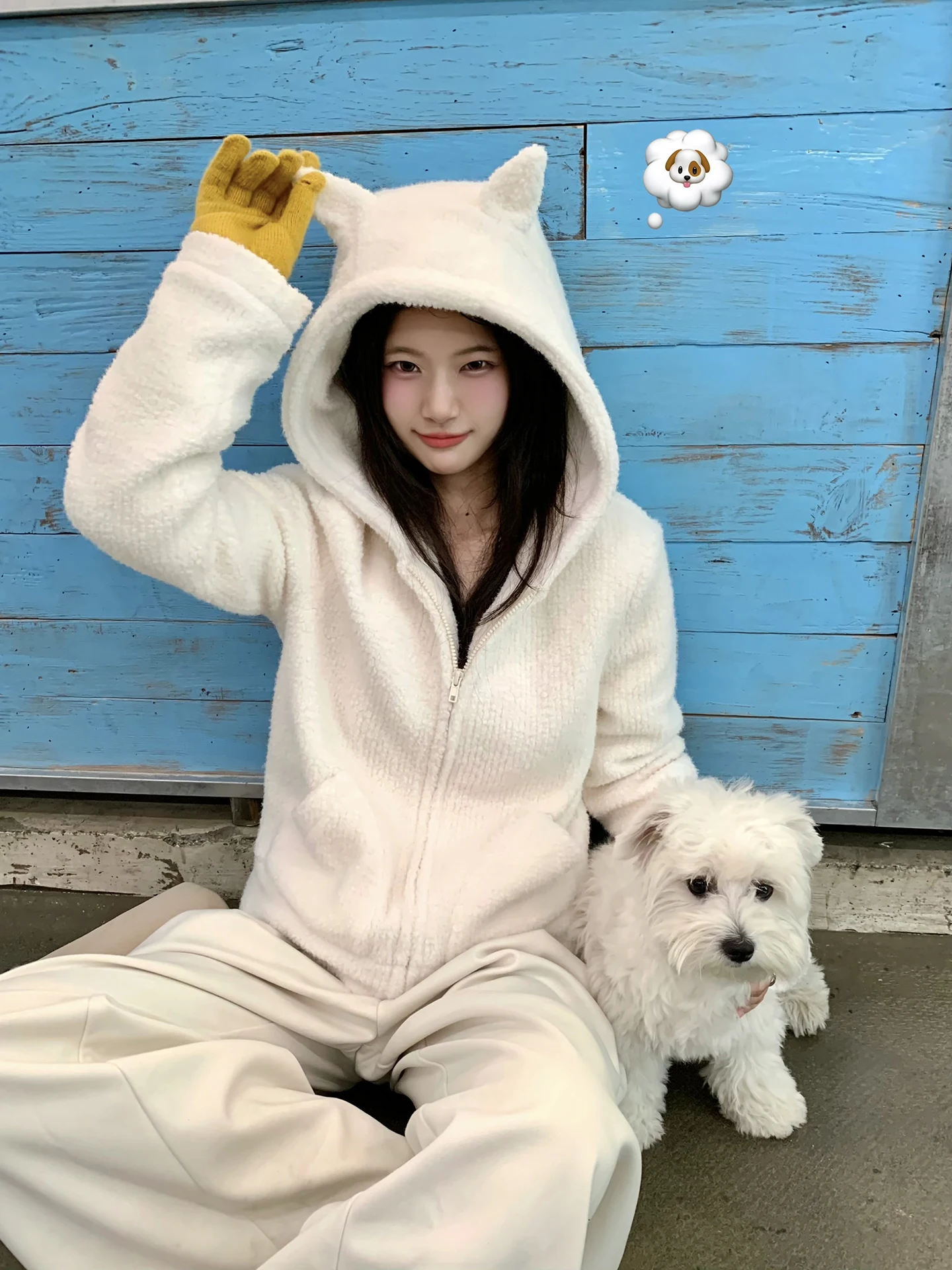 

Женский белый кардиган с капюшоном, теплый, в корейском стиле, осенне-зимний, модный, хлопковый, в стиле кэжуал