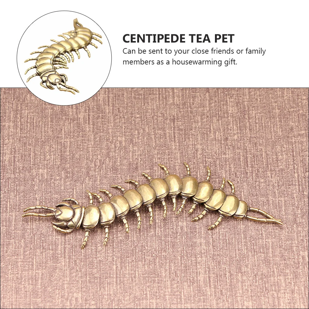 

1Pcs Brass Centipede Tea Pet Exquisite Handcrafted Decorative Ornament for Teapot Collection Stylish Home Accent
