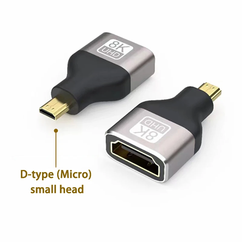 1pc Micro HDMI Adapter 8K 60Hz 4K 120Hz Mini HDMI Male to HDMI 2.1 Female Converter For Sony Prjector Camera Mini HDMI Extension