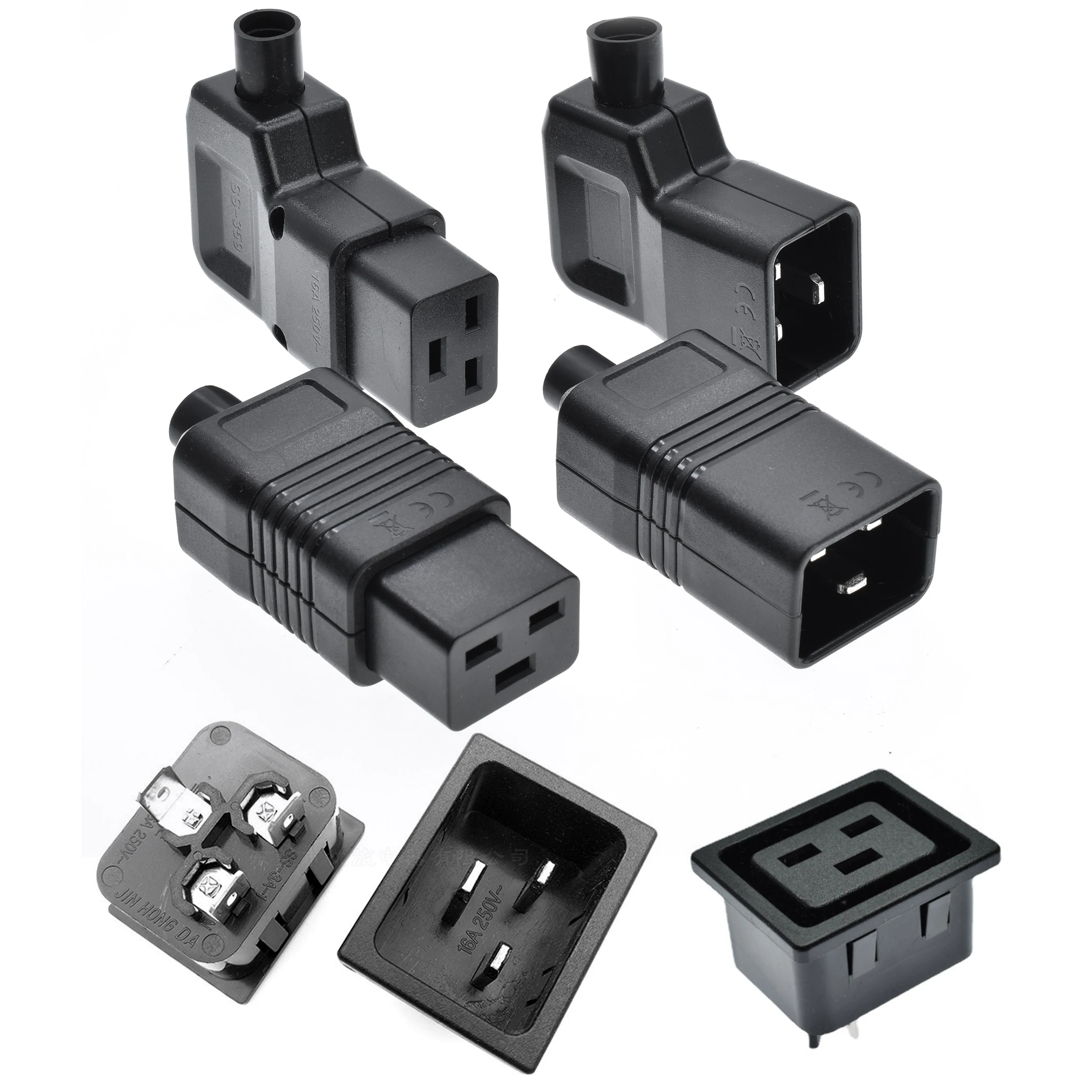 16A250V power plug IEC320-C19 C20 female male industrial electric plug for PDU/UPS Power socket, connector C20-C19 interface 16A