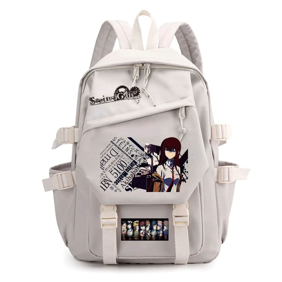 

Steins Gate Backpack ‌Makise Kurisu Cartoon Print Student Schoolbag Men Women Lightweight Durable Large Capacity Travel Backpack