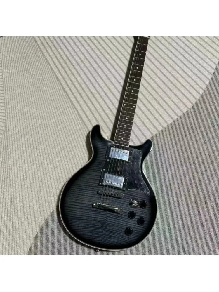 German Warehouse Graue E-Gitarre mit Palisandergriffbrett und HH-Tonabnehmern, verchromter Hardware
