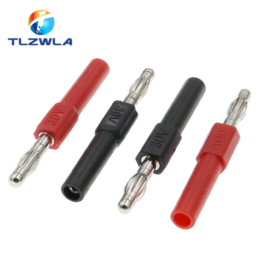 2 szt. Złocenie 30V 4MM wtyk bananowy do 2MM gniazdo żeńskie 4MM otwór żeński do 4MM męski adapter złącza głowicy