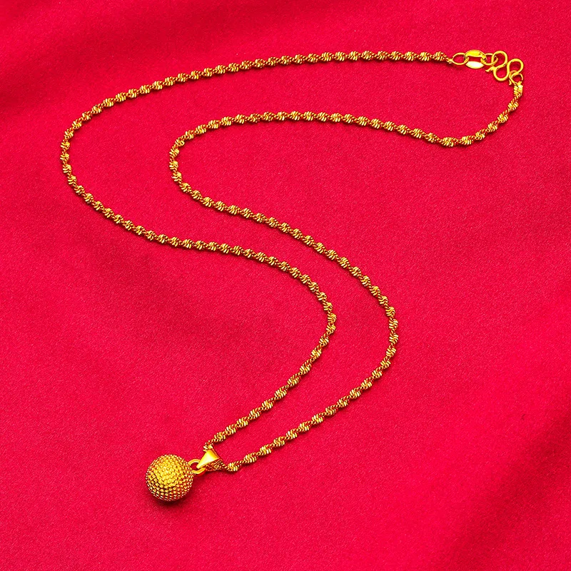

Bead Pendant for Women, 24K Gold, AU999 | Polished gold bead with diamond accents, classic round shape, radiant for daily wear