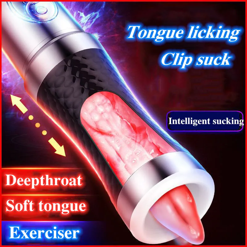 

Automatic Licking Blowjob Deep Throat Male Masturbator Cup Oral Sucking Sex Machine Real Pussy Penis Massager Sex Toys For Men