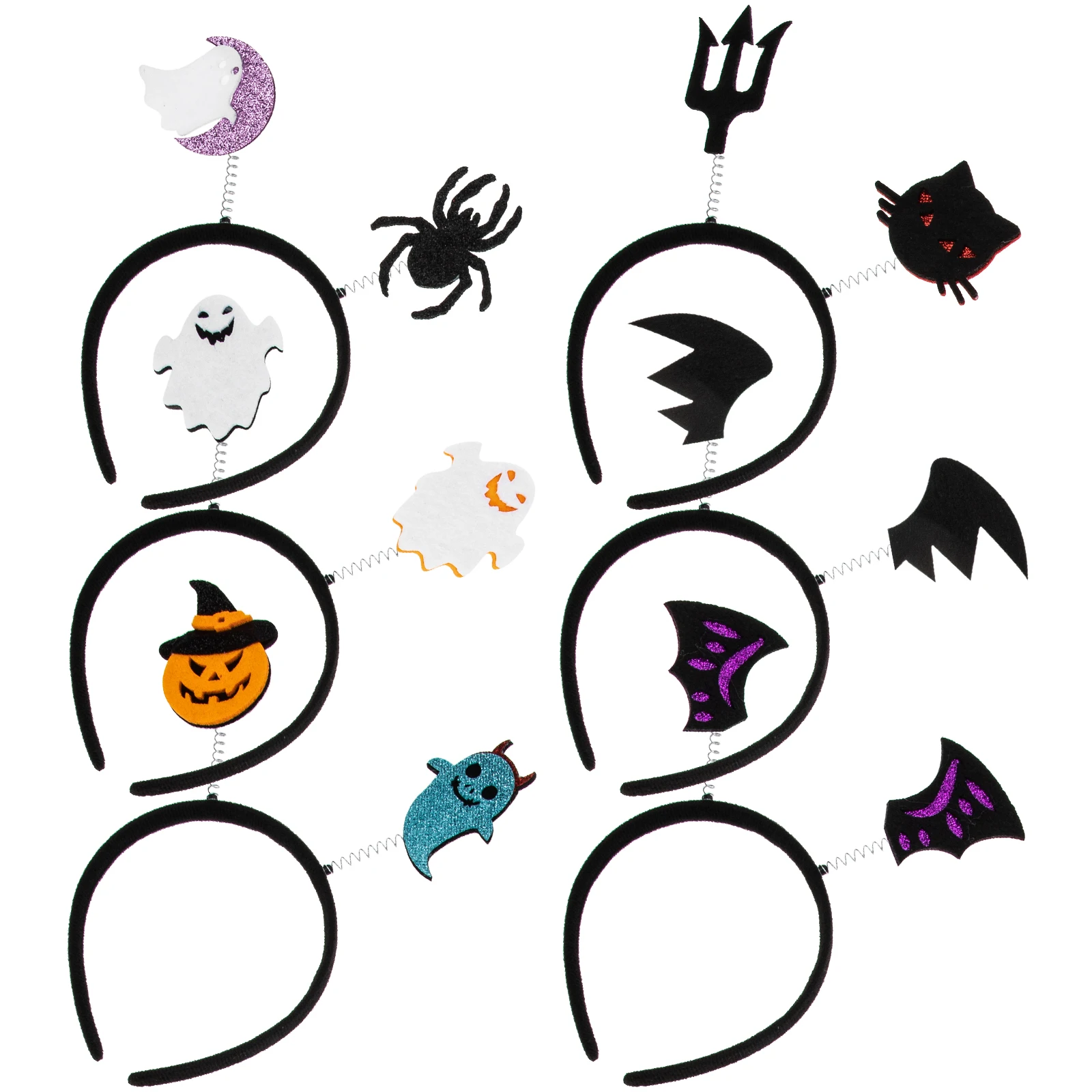 

6 Pcs Halloween Headb s Kids Hairb s Plastic Non Woven Party Accessories Headdress Props Festive Hair Adorns Costumes