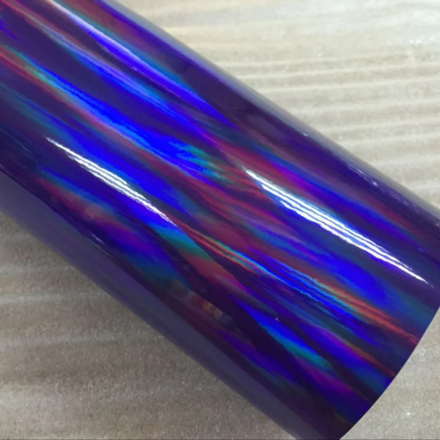 8 ألوان لامعة قوس قزح المجسم الكروم الفينيل الفضة أسود أحمر أرجواني الذهب الأخضر الوردي DIY بها بنفسك الهواء الإصدار لاصق فيلم