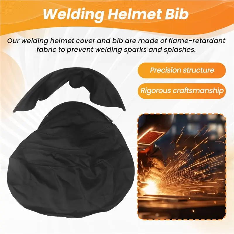 A84E-2 Pcs Welding Helmet Cover And Helmet Bib Set, Welding Accessories With Press Fit Seal For Welding Neck Protection