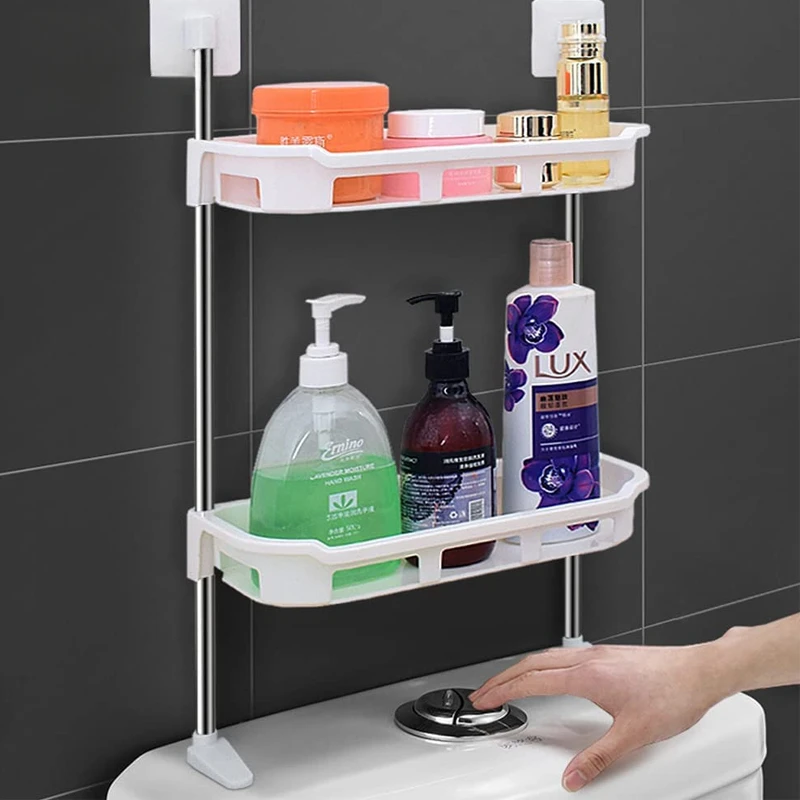 Toilet Rack No Drilling Shelf Above The Toilet Tank Bathroom Kitchen Storage Rack Shampoo Storage Holder Bathroom Accessories