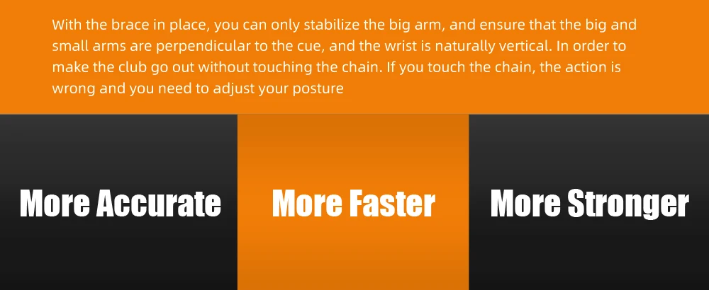 Billard-Trainingshilfe, elastischer Stoff, verstellbare Arm-/Handgelenkstütze, für linke/rechte Hand, zum Üben von Billard- und Snooker-Schlägen, CRICAL – Detail 4
