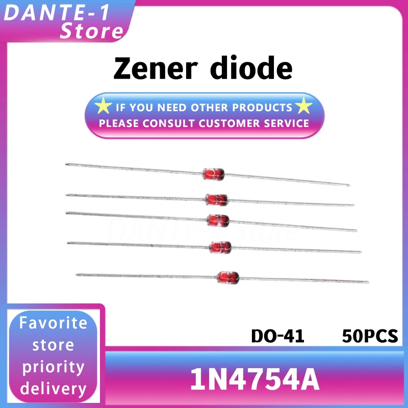 Direct-insert voltage regulator diode 1N4754A DO-41 39V 1W voltage regulator Zener diode