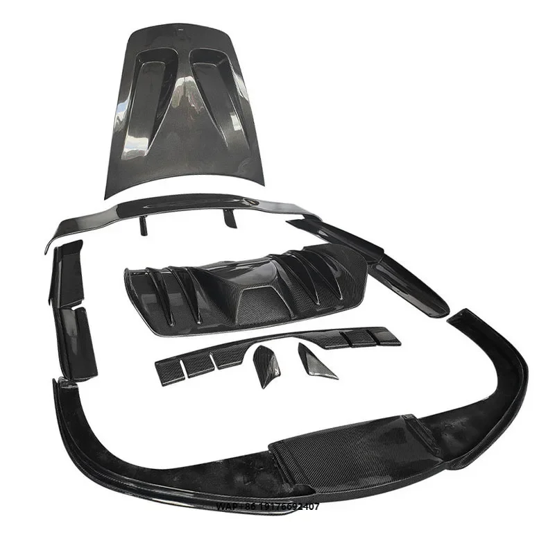 KQX Hm Style Carbon Fiber Body Kit for F430 Upgrade Front Lip Side Skirt Rear Diffuser Rear Spoiler Hood