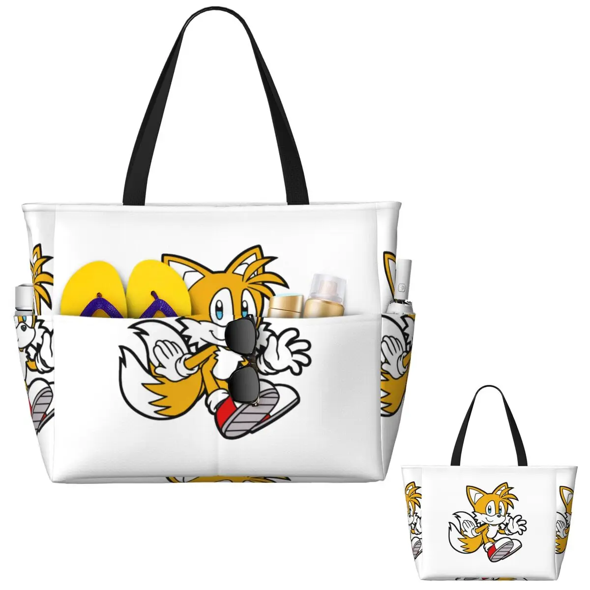 Miles Tails Prower Praia Sacola Esporte Ginásio Yoga Duffle Grande Sacola Mulheres Bolsa de Viagem Bolsa de Fitness