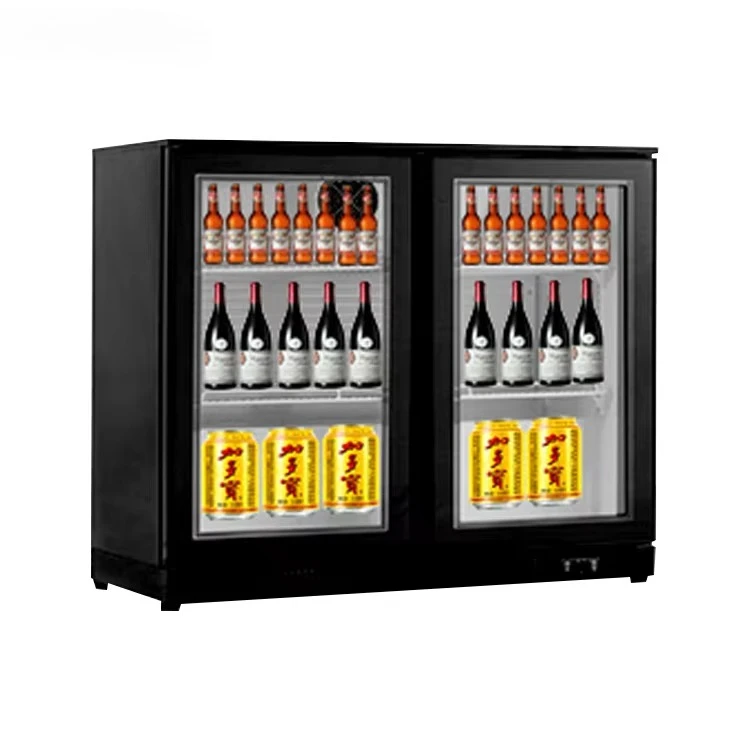 3 Doors Counter Top Stainless Steel Fan Cooling 300L Beverage Fridge Beer Display Cooler Refrigerator Under Back Bar