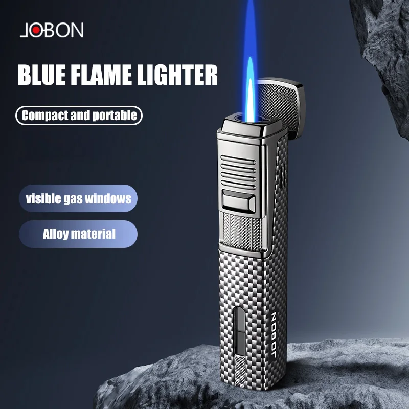 

JOBON Strong Blue Flame Lighter Transparent Visual Gas Window Non-Slip Pull Down Switch Multifunctional Use Scene Compact