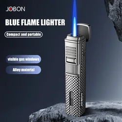 JOBON Strong Blue Flame Lighter Transparent Visual Gas Window Non-Slip Pull Down Switch Multifunctional Use Scene Compact
