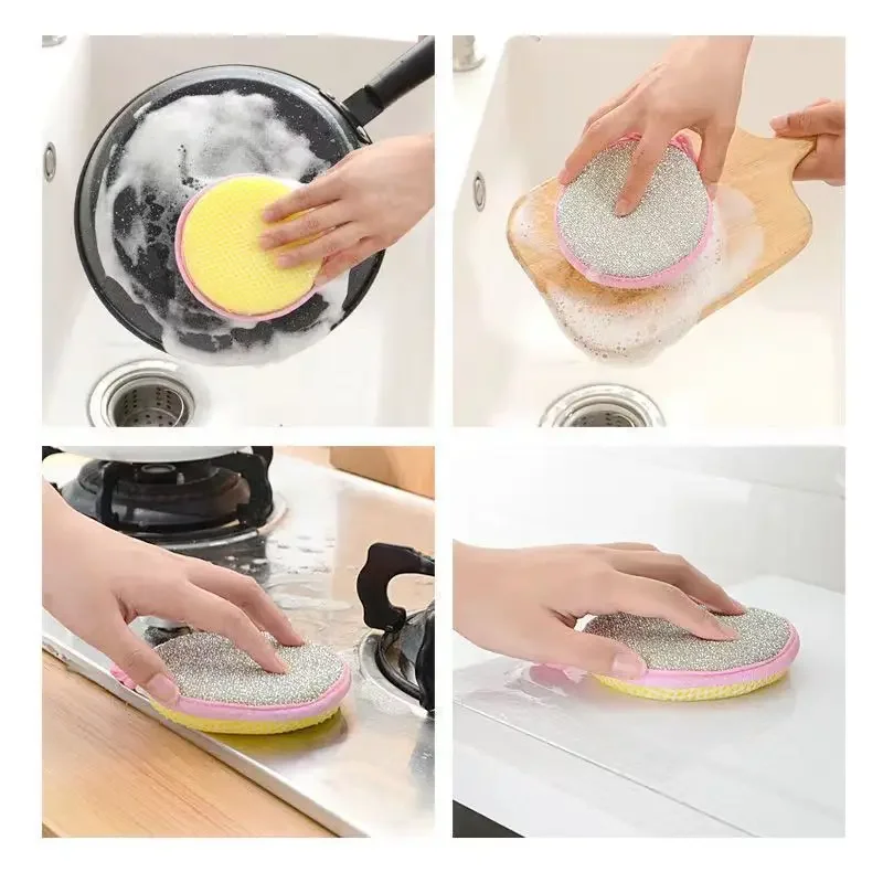 5/10Pcs Double Side Dishwashing Sponge Dish Washing Brush Pan Pot Dish Wash Sponges Household Cleaning Kitchen Tools