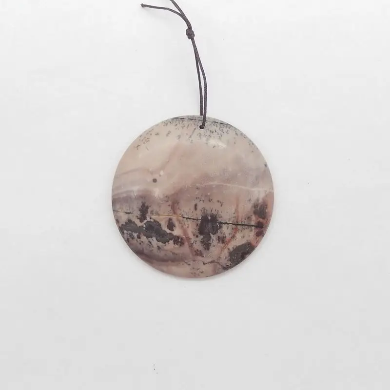 

Натуральный круглый кулон из яшмы чохуа, полированный драгоценный камень землистого тона с пейзажным дизайном для изготовления ювелирных изделий в деревенском стиле своими руками