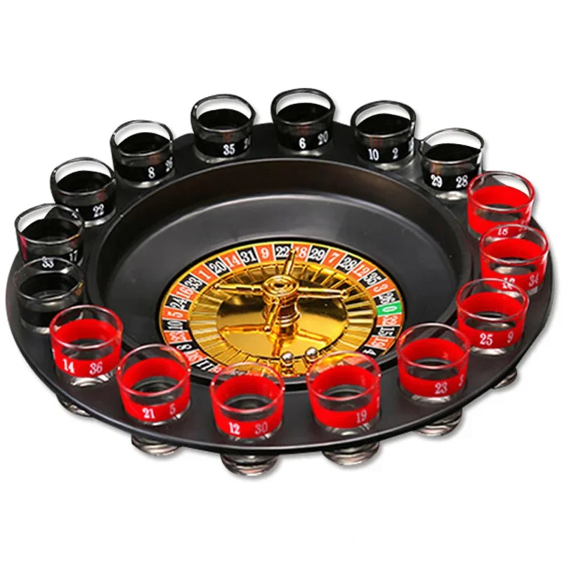 Lucky Shot Drinking Game, Family Part Game, KTV Bar Funny Tools, Russia Turntable Shot Glass, Roulette Game Set, 16 Shots