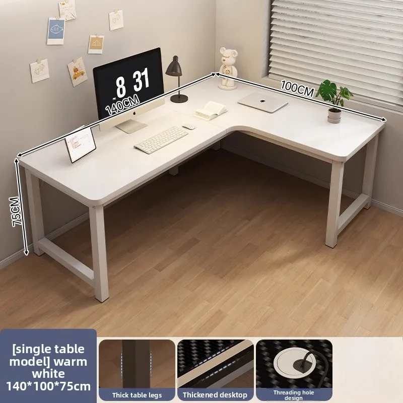 L-Shaped Corner Computer Heavy Duty Steel Frame Home Office WorkstationSpace Saving Writing Table for Gaming Bedroom Living