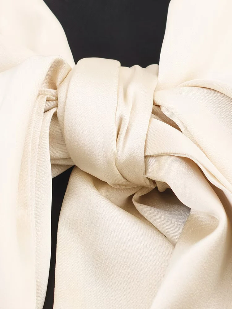 Giacca blazer doppiopetto a maniche lunghe versatile moda donna nuovo arrivo in stile europeo con sciarpa a contrasto.