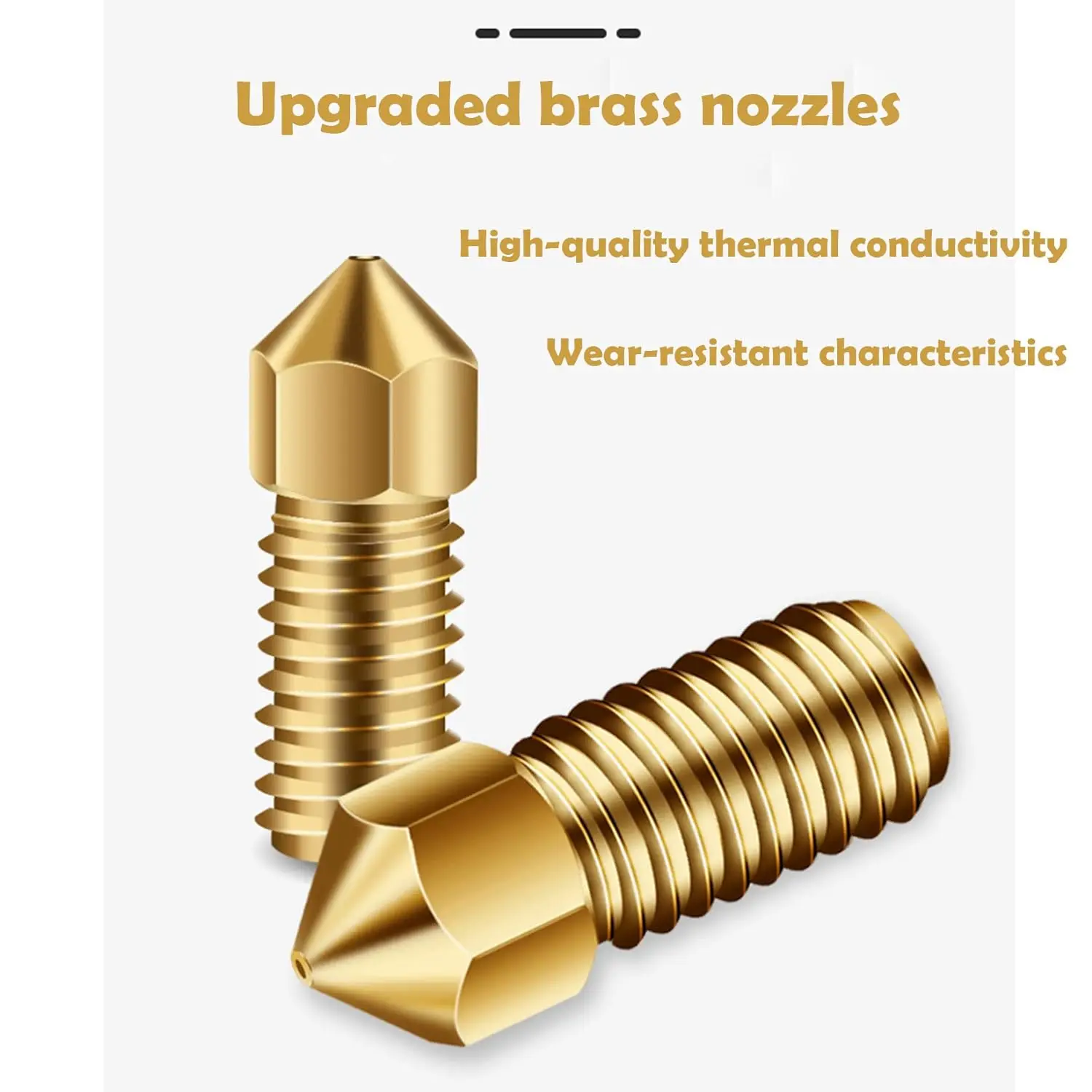 AnkerMake M5 Upgrade Brass Nozzle 0.4mm M6 Threaded Nozzles Durable Wear Resistance for 1.75mm Filament M5/M5C 3D Printer