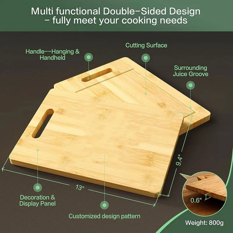 Kitchen Wooden Cutting Board Cutting Board for Meat Totally Bamboo Food Cutting Table Thickened Fruit Vegetables Chopping Panel view 6