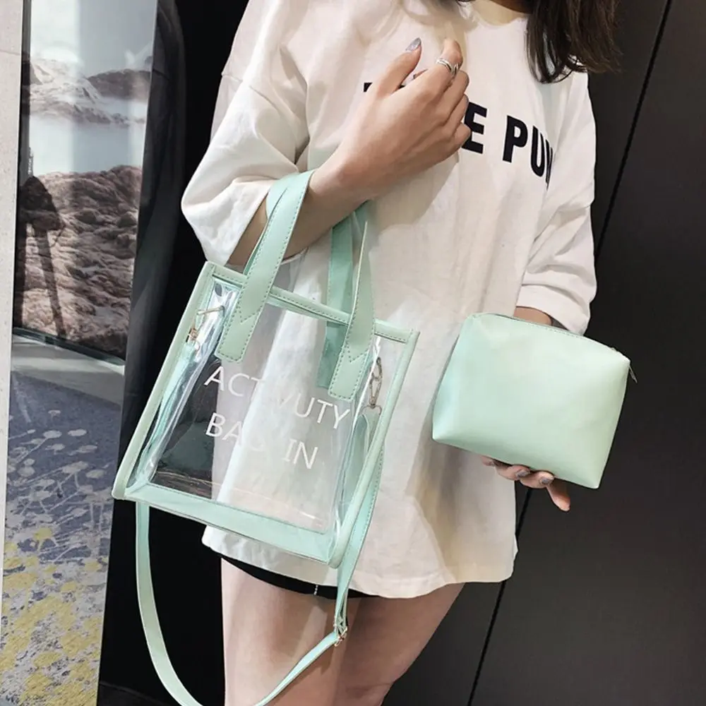 PVC Jelly Bag Women Transparent Handbags Summer Beach Clear Shoulder Bags Fashion Crossbody Bags