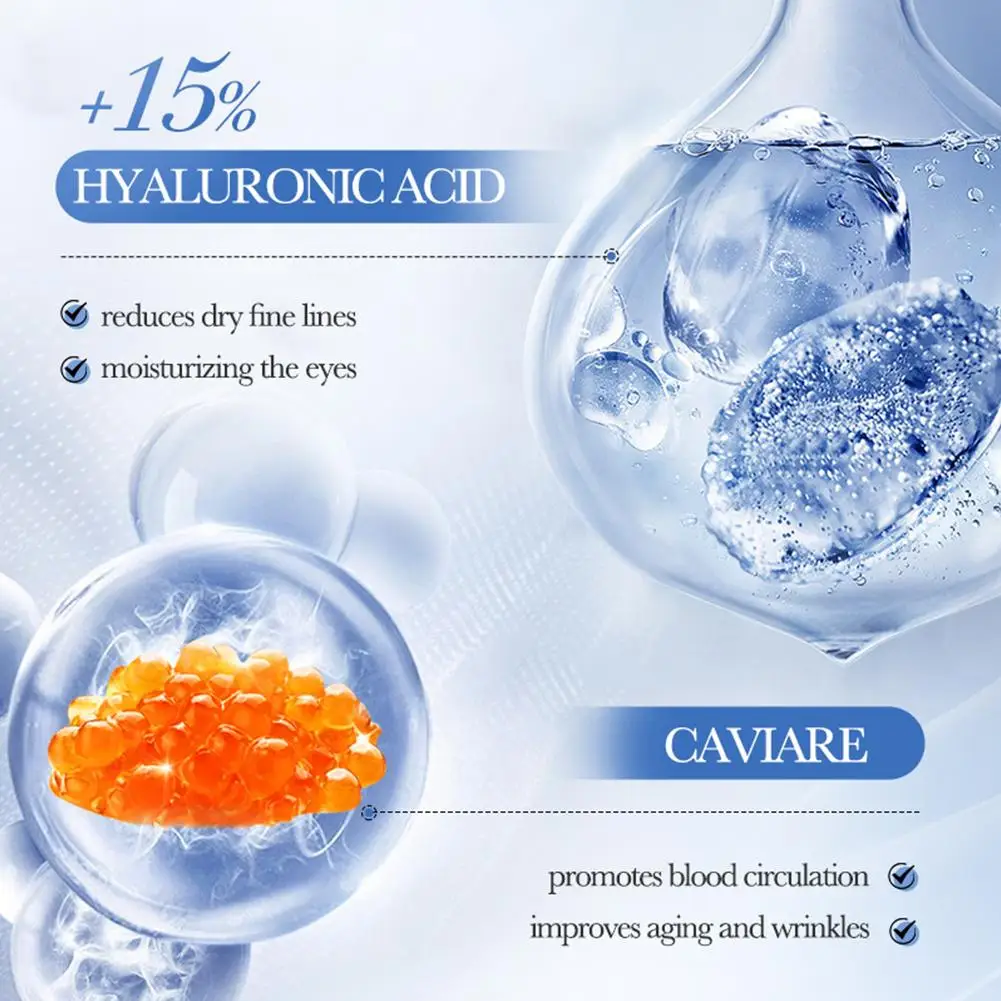 1/2/3pcs SADOER Caviar Hyaluronic Acid Eye Cream Anti Dark Circles Removal Eyes Bags anti-aging Moisturizing Eyes Skin Care - view 6