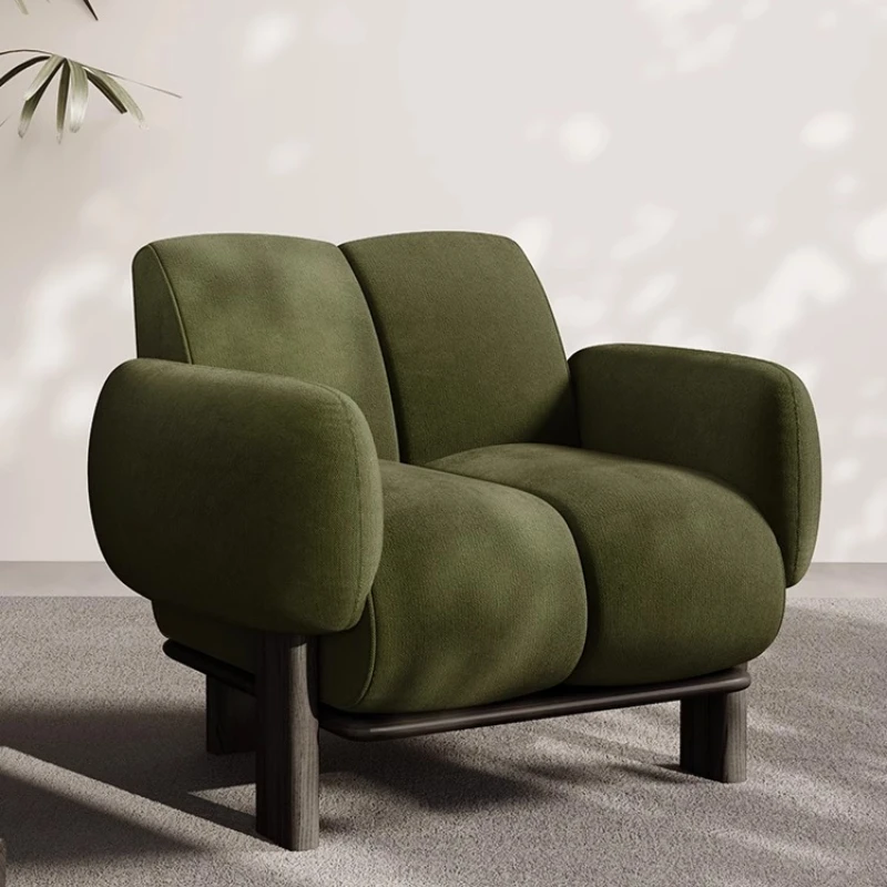 Sillón Reclinable Clásico Artístico, Sillón Individual de Madera Antigua Ergonómico y Relajante para Sala de Estar, Muebles Cómodos para el Hogar