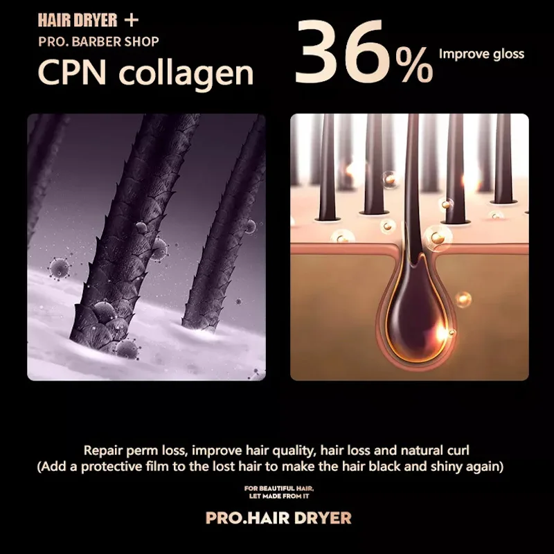 High quality professional ion hair dryer 1000W fast drying low noise hair dryer Portable hot and cold hair dryer image 5