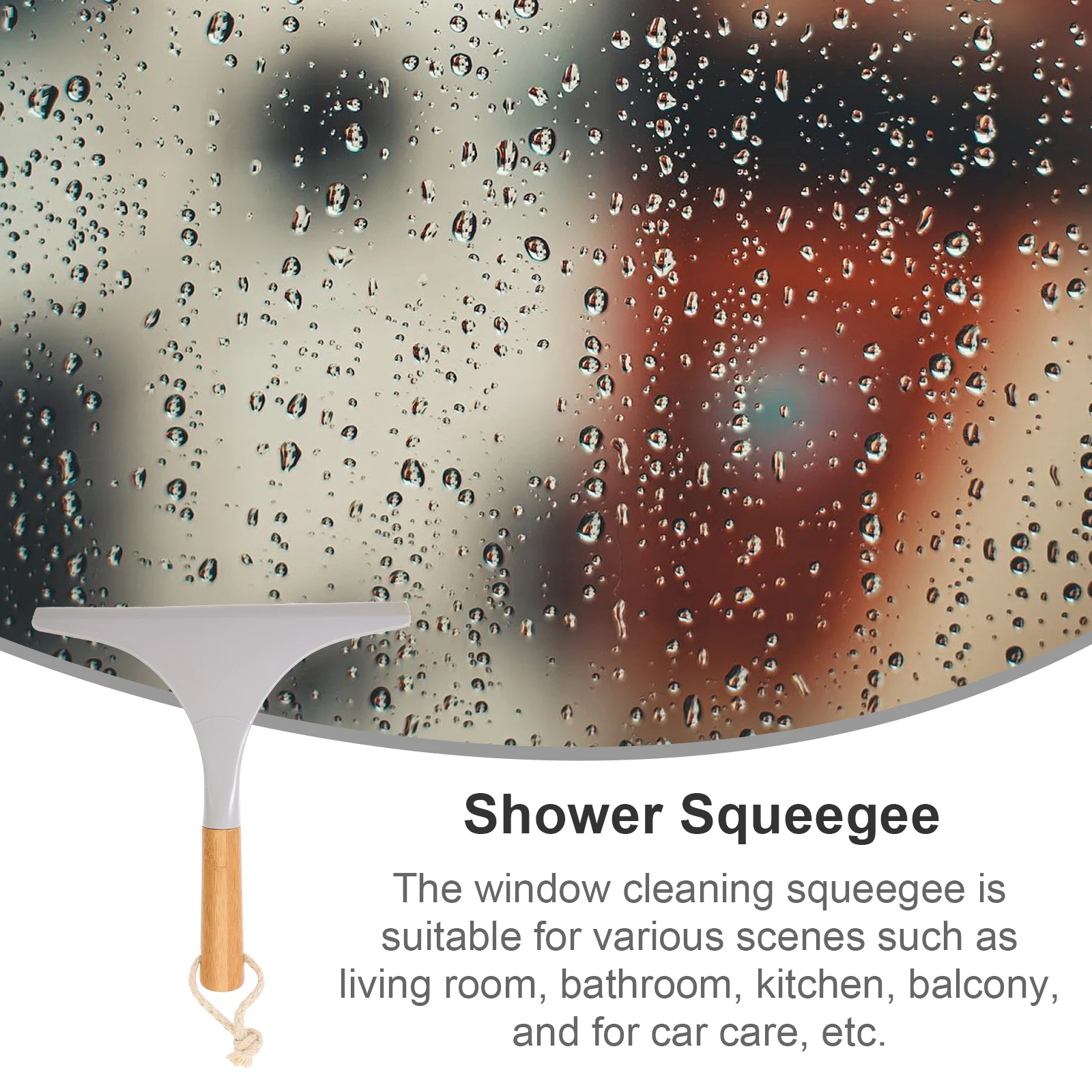 

Ergonomic Window Squeegee Shower Glass Door Car Cleaner Home Kitchen Bathroom Balcony Small Portable Efficient Water Foam
