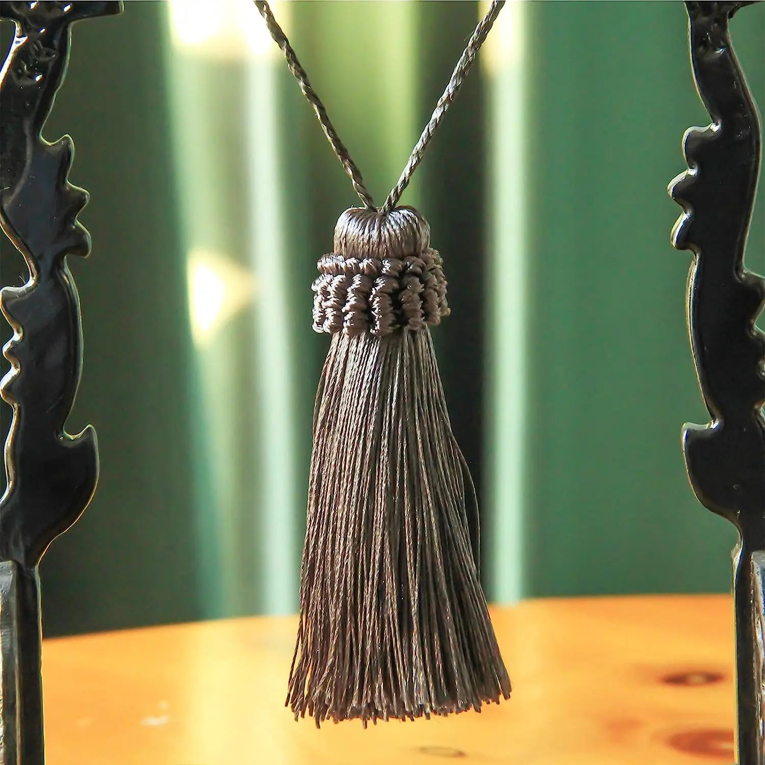 4Pcs Decorative Curtains Doors Tassles Bookmark Small Tassel for Crafts Keychains Trim Silk Tassels Keychain Golden Fringe Brush