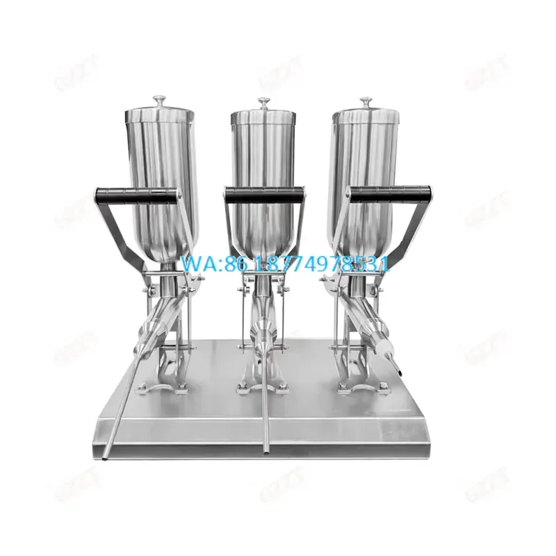 Wmwmnu for 15L Commercial Long Filling Stuffed Churros Filler Injector 3 Heads Jam Making Churros Filling Stuffer