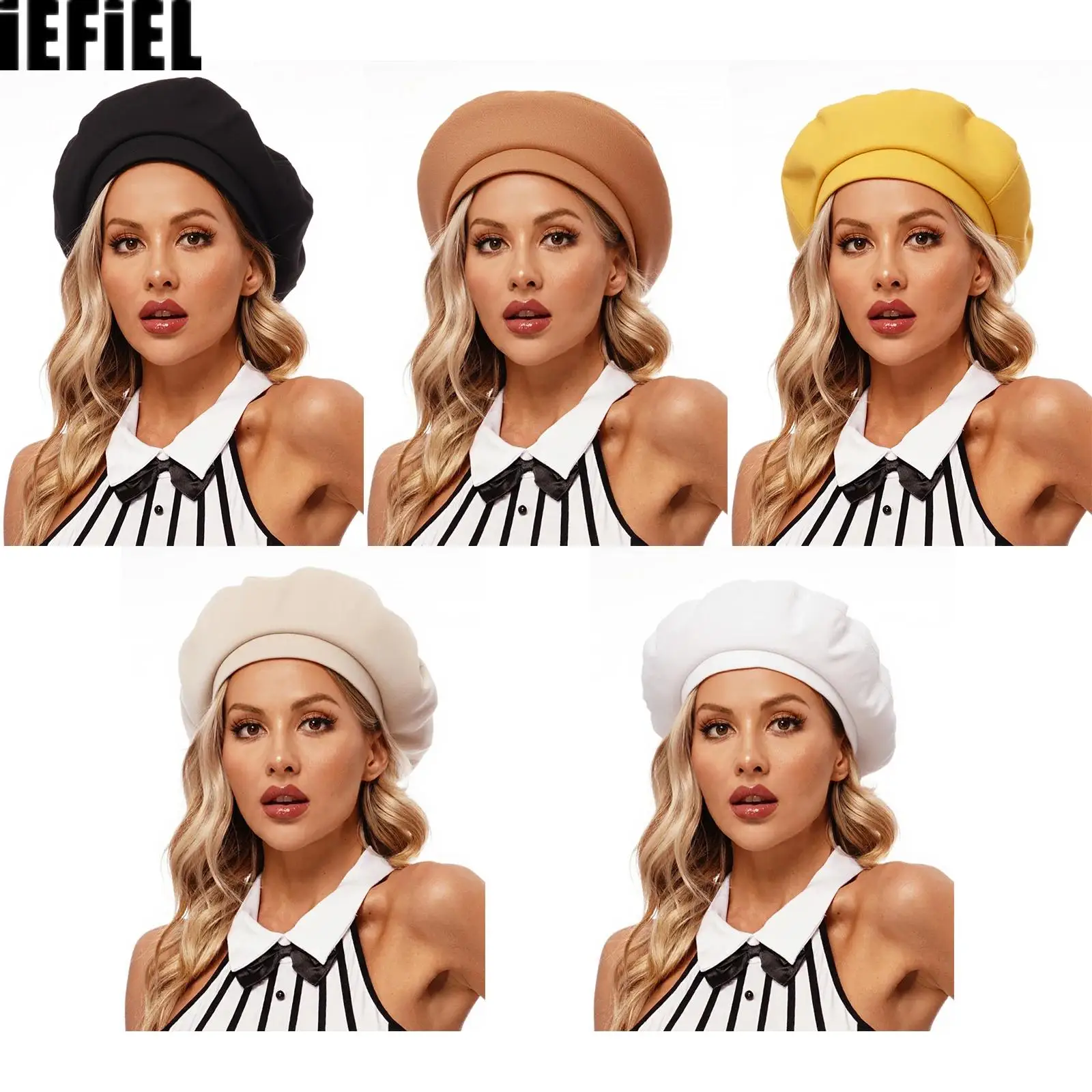 

Women Party Beret Hat Solid Color Cap for Travel Photography for Party Casual Daily Life