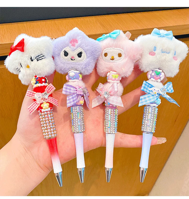 

For Kuromi pen cartoon anime pen spinning ballpoint pen cute melody student stationery Christmas gift beaded pen 0.5mm