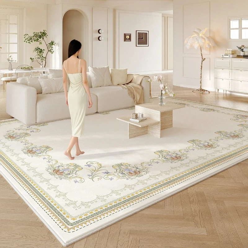 

French Style Living Room Decoration Large Carpet Flower Pattern Rugs for Bedroom Fluffy Soft Lounge Floor Mat Thickend Plush Rug