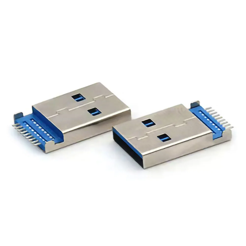 10pcs USB 3.0 Male Type A SMT 9 Pin Connectors Female Quick USB Connector Port Jack Sockect Terminals Tail Plug DIY Soldering