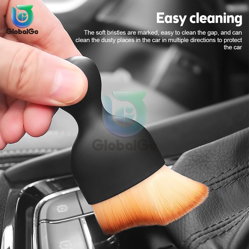 Car Interior Cleaning Brush Center Console Clean Tool Air Outlet Cleaning Soft Brush with Shell Car Crevice Dust Removal Brush