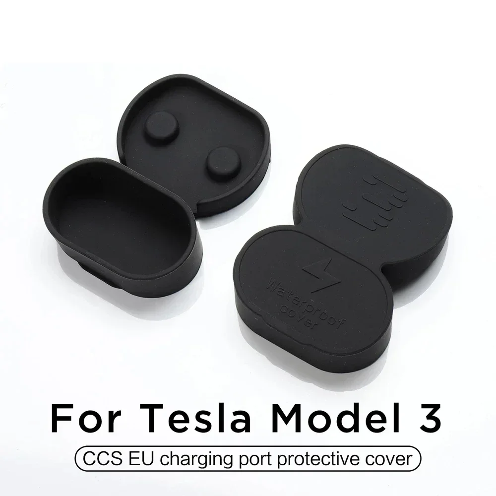 Per Tesla Model 3 Europe Plug US Plug accessori per auto porta di ricarica copertura protettiva antipolvere impermeabile in Silicone CCS Silicone