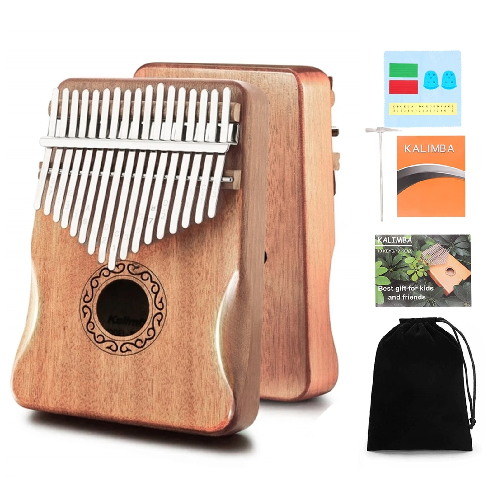 Kalimba Daumen Klavier 17 21 Tasten Mahagoni Holz tragbare Finger Klavier Kombinationen Geschenke für Kinder