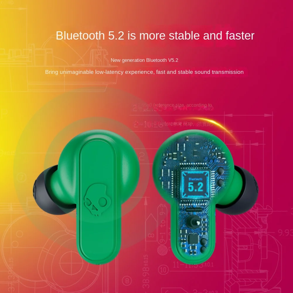 Skullcandy Dime Mini Beanie Wireless Bluetooth Headset Ear Plug Sport Music Waterproof Noise Reduction Bluetooth 5.2 Headphones