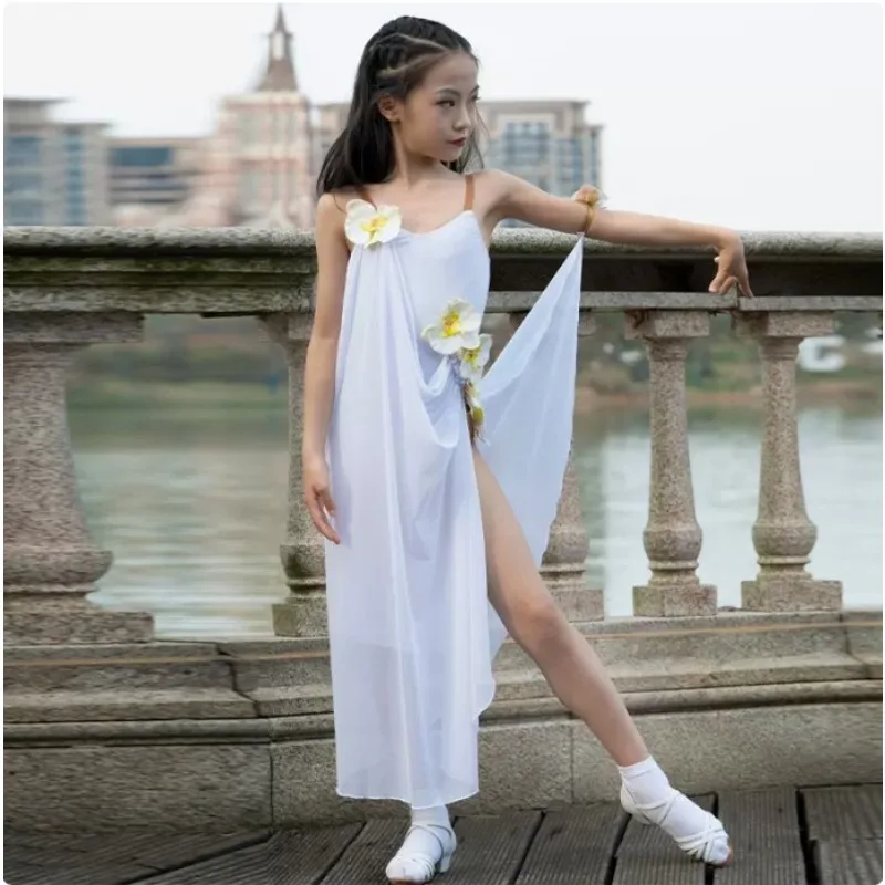 

customized Latin dance dress children's practice girls' performance flower costume Modern standard ballroom competition attire
