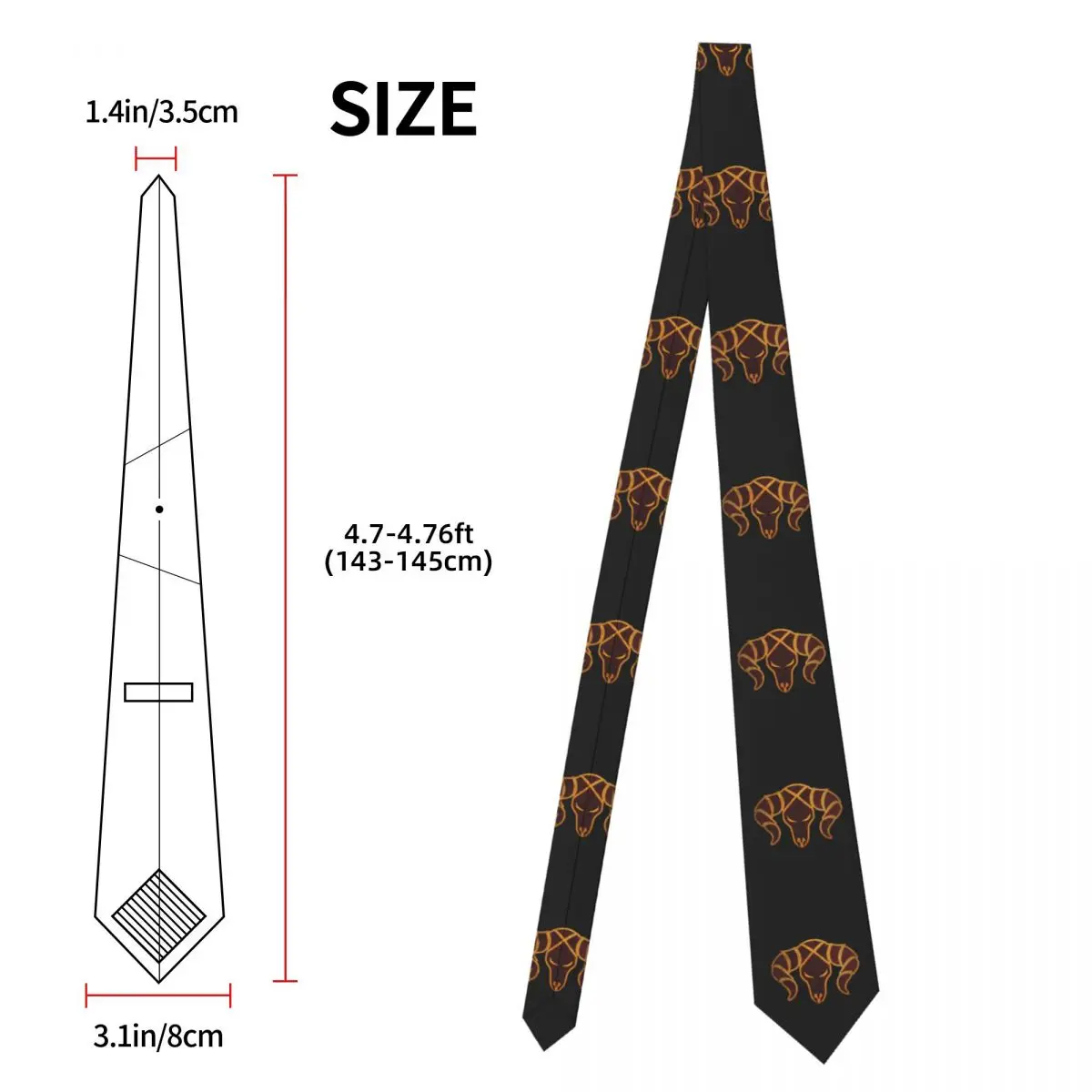 Slaughterhorn Football Tribe Necktie for Men Silk Polyester Slim Neck Ties Wedding Business Tie Classic Gravatas