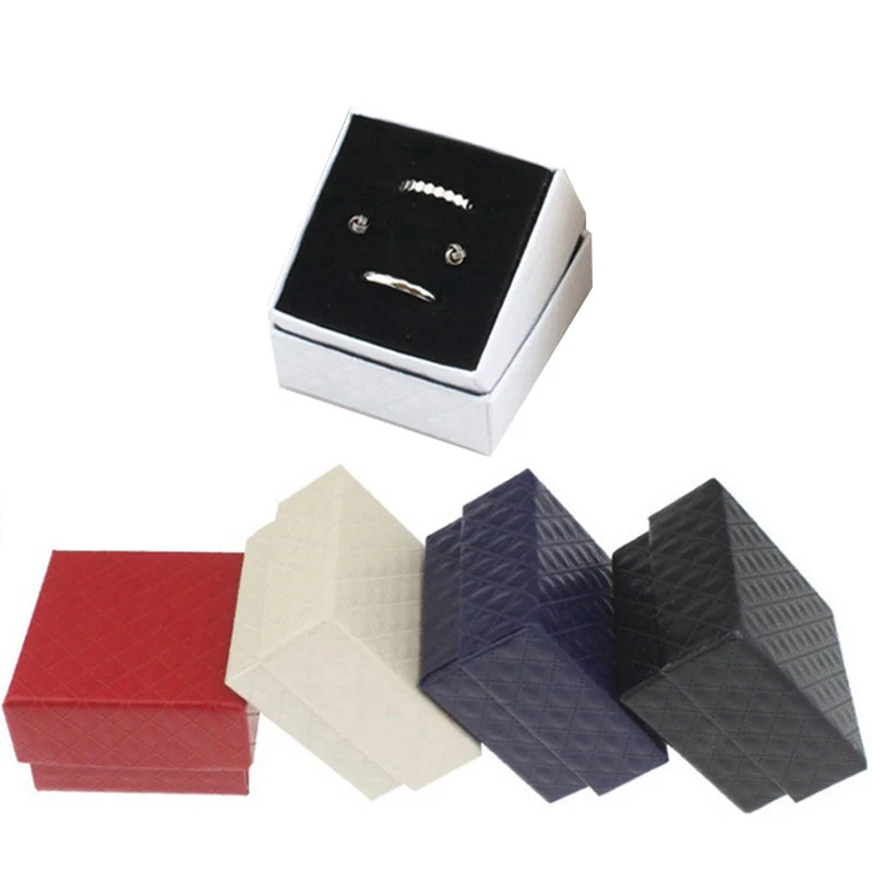 Square 5*5*3.5Cm Ring Earring Packaging Paper Box Cufflink Brooch Storage Case for Jewelry Store and Personal Jewelry Holder