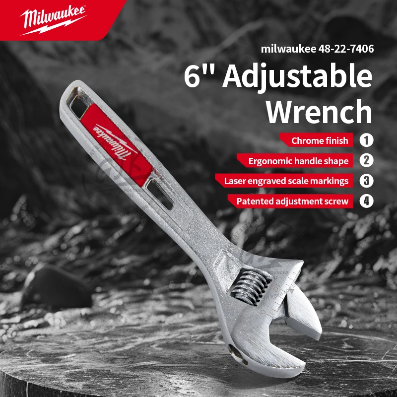 Milwaukee Tool 48-22-7406 Clé à molette 6 "" Forme de poignée ergonomique