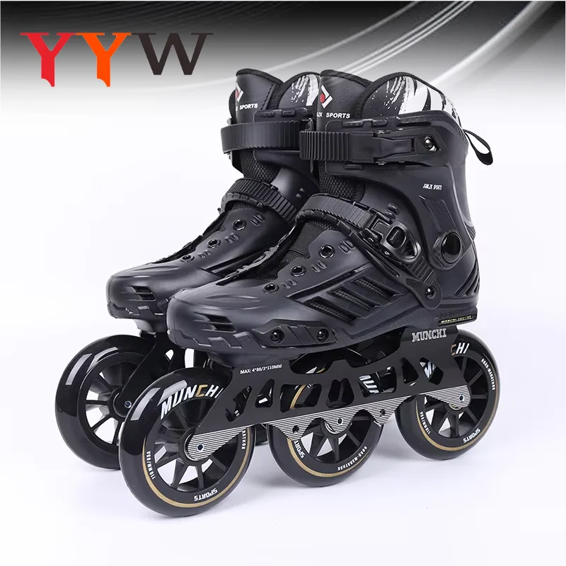 

3X110/125mm Wheels 85A Inline Roller Skates Racing Speed Skating Sneaker Outdoor Adult Women Men Skate Shoes Sidewalk Size 35-46