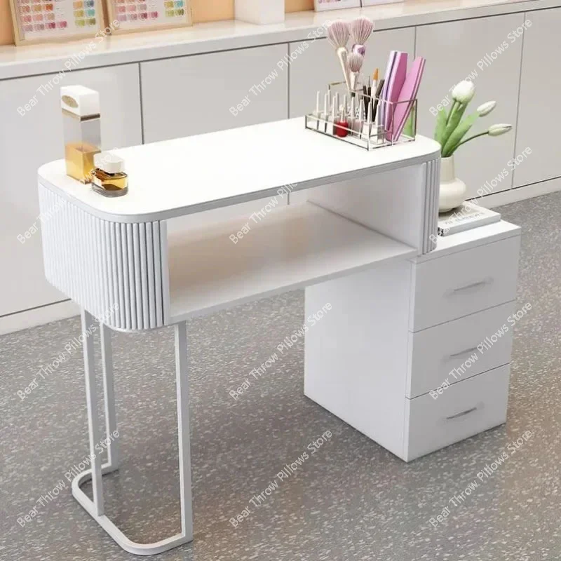 

Table de Manucure Japonaise en Verre Transparent, Rangement Simple, Bureau Rétractable, Meuble Salon